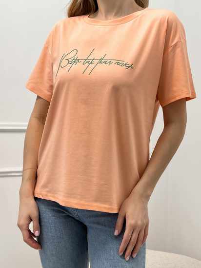 Футболка ISSA Plus модель WN20-428_peach — фото 3 - INTERTOP