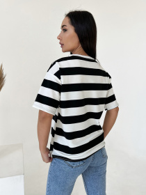 Футболка ISSA Plus модель WN20-430_blackwhite Футболка ISSA Plus модель WN20-430_blackwhite Фото