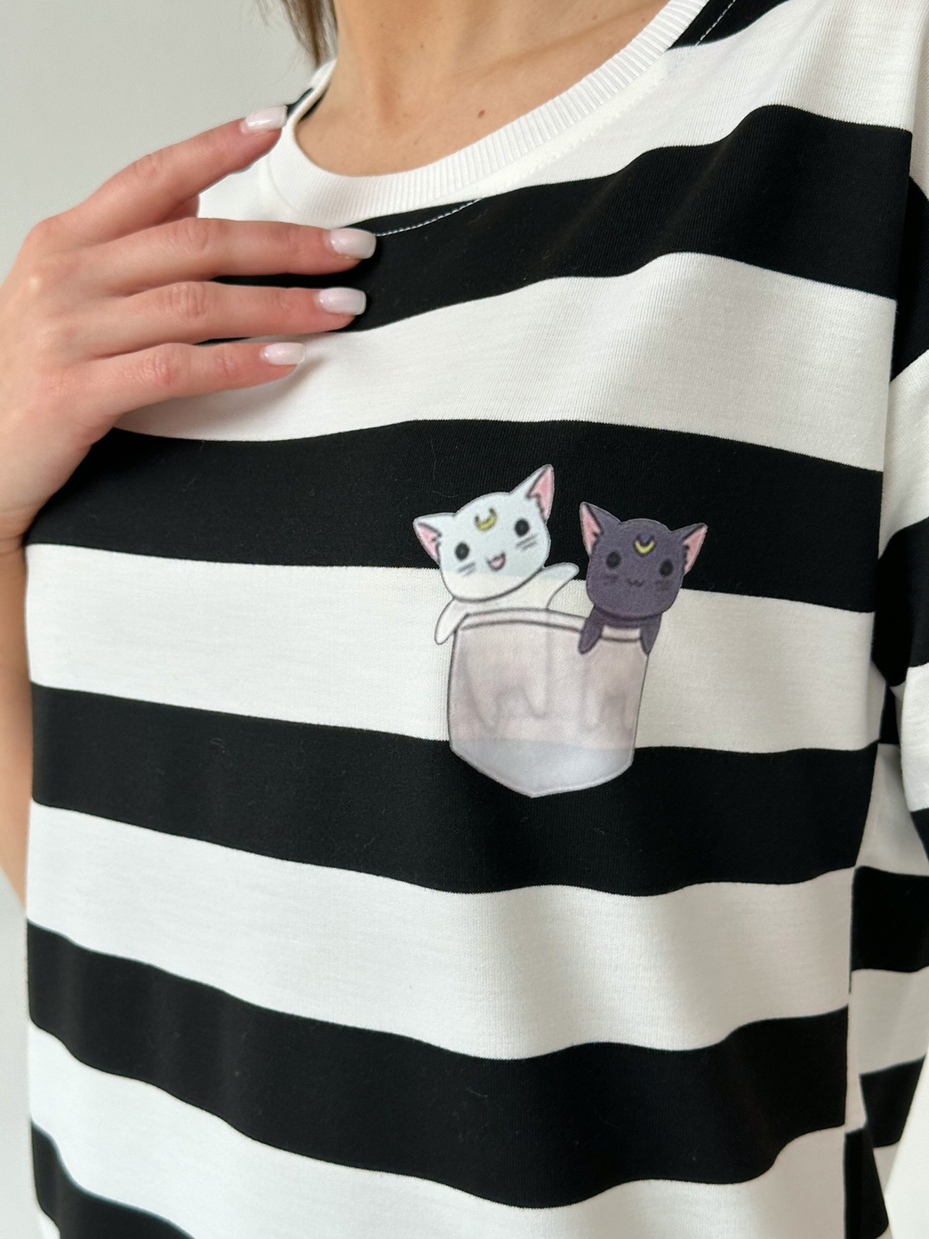 Футболка ISSA Plus модель WN20-431_blackwhite Футболка ISSA Plus модель WN20-431_blackwhite Фото