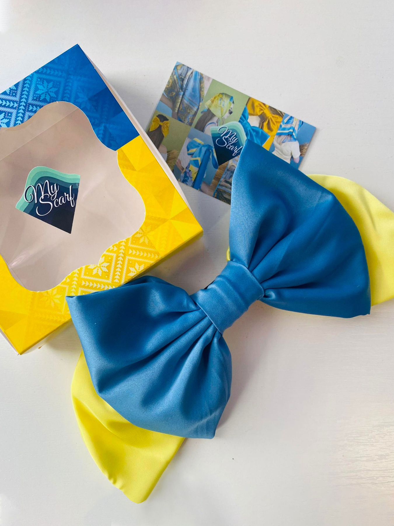 Большой желто-синий бант. Колекція "Україна" MyScarf модель ba_045 Фото