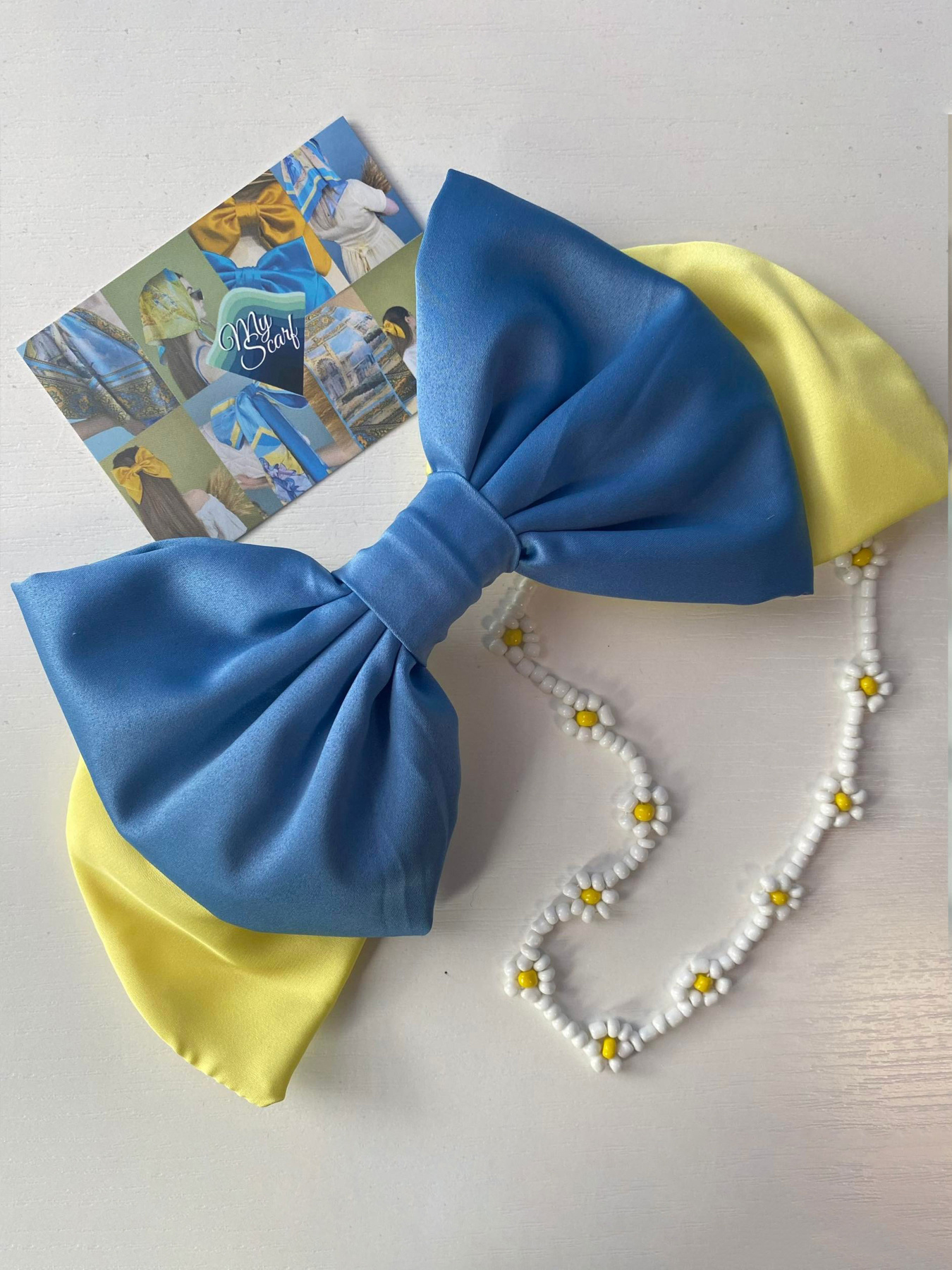 Большой желто-синий бант. Колекція "Україна" MyScarf модель ba_045 Фото
