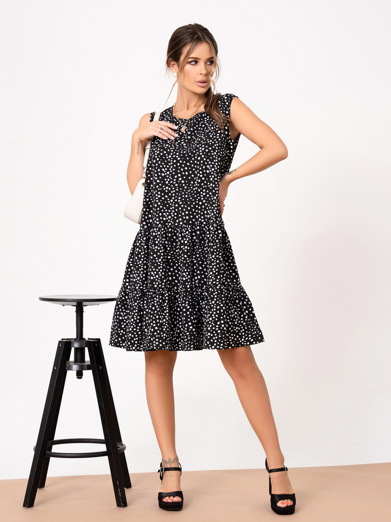 Платье мини ISSA Plus модель 13871_black Фото