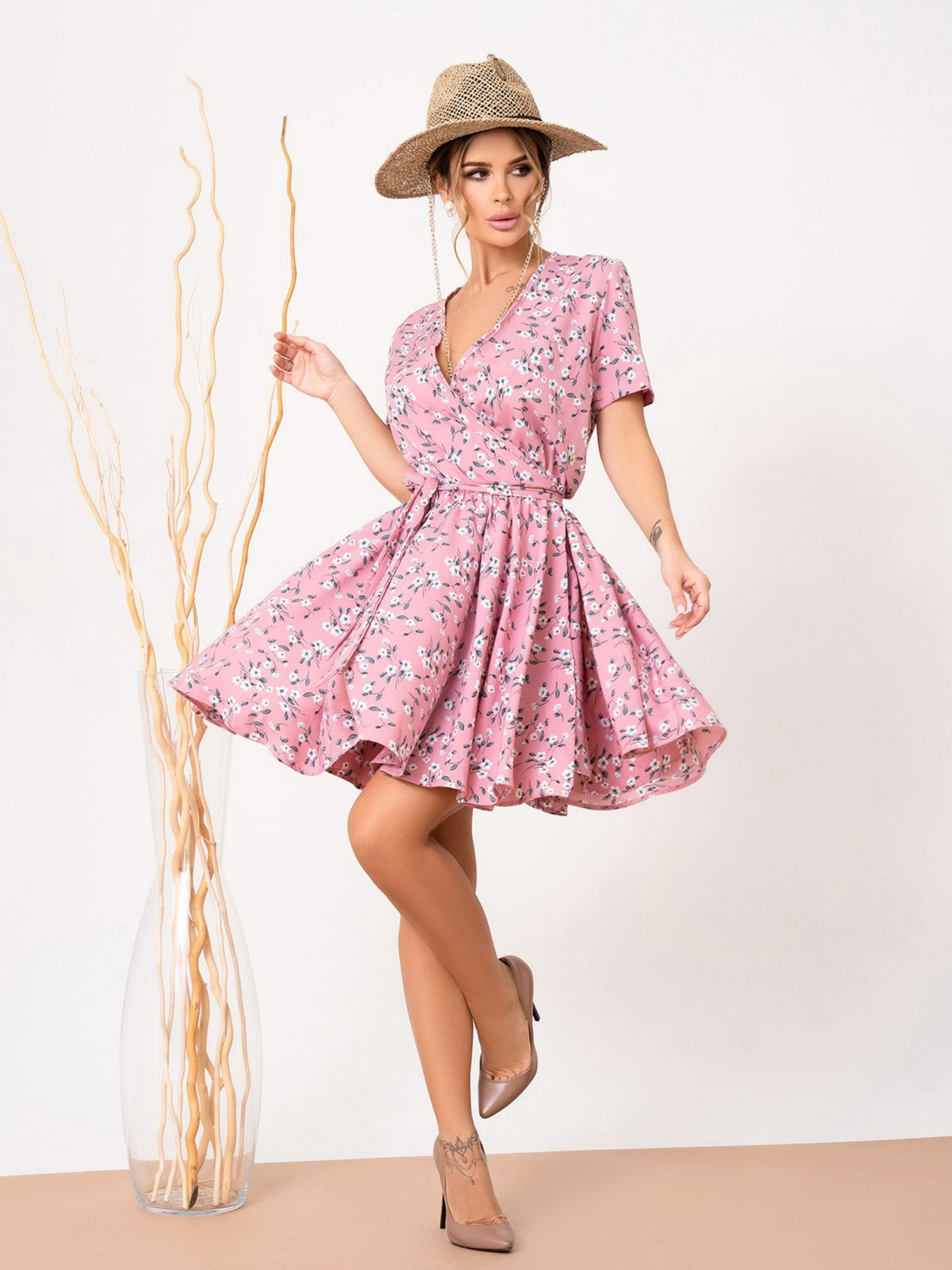 Платье мини ISSA Plus модель 13874_pink Фото