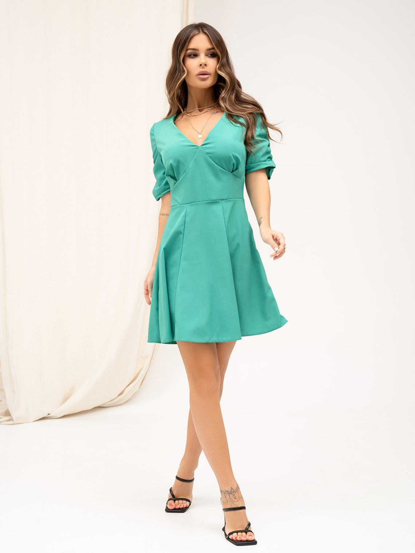 Платье мини ISSA Plus модель 13878_green Платье мини ISSA Plus модель 13878_green Фото
