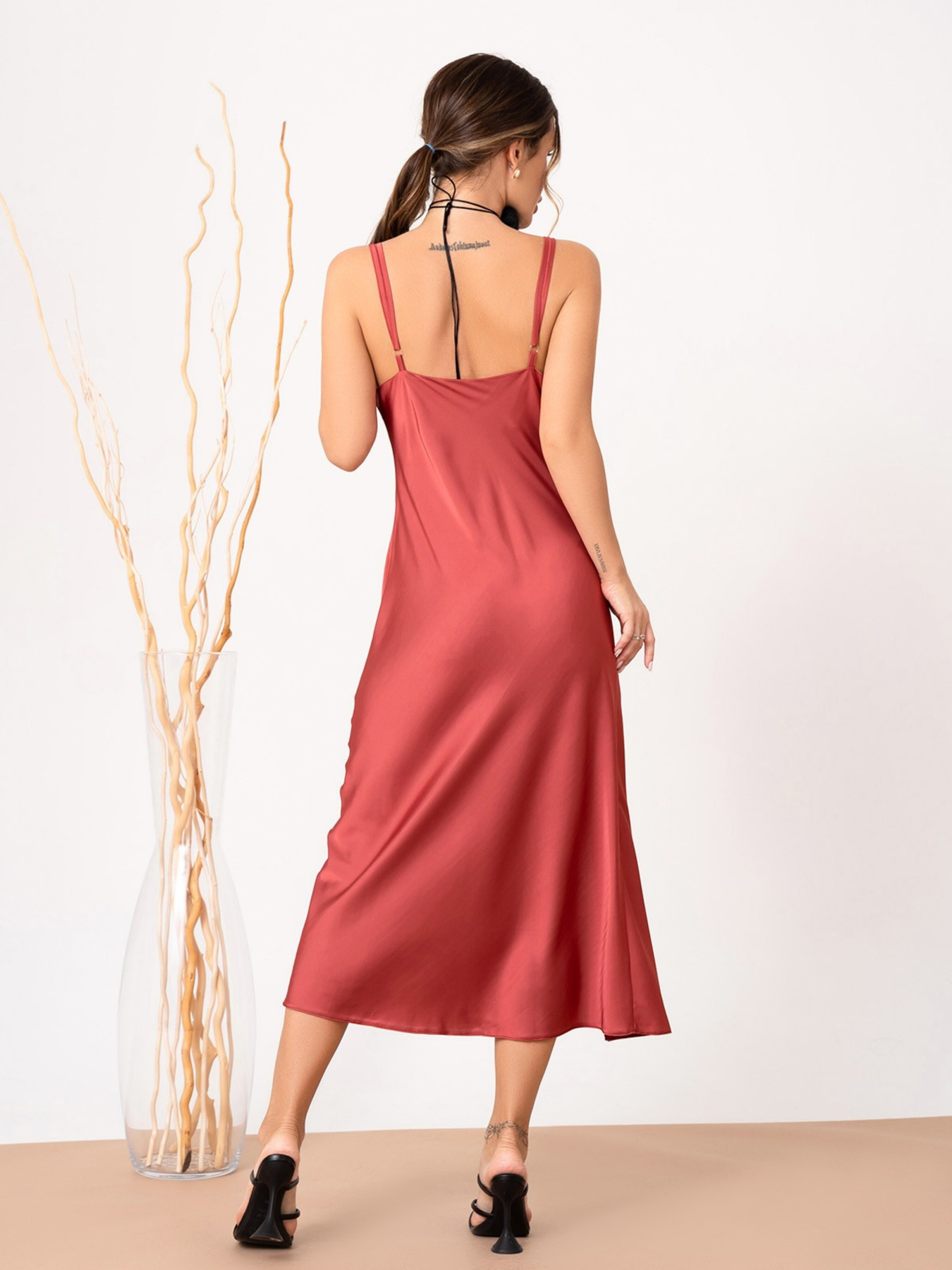 Сукня міді ISSA Plus модель 13882_terracotta Фото