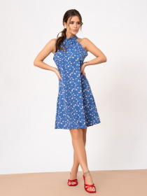 Платье мини ISSA Plus модель SA-248A_blue Фото