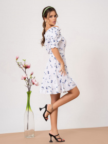 Платье мини ISSA Plus модель SA-461_whiteblue Фото