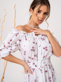 Платье мини ISSA Plus модель SA-461_whitepink Фото