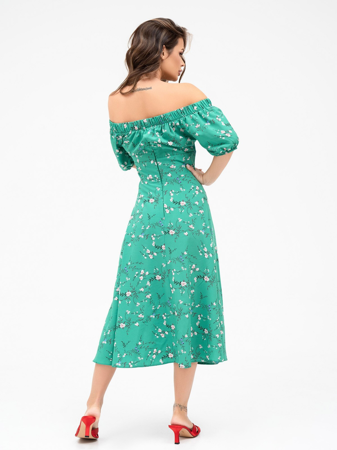 Сукня міді ISSA Plus модель SA-462_green Фото