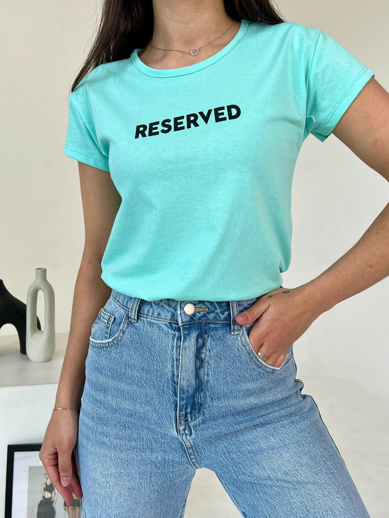 Футболка ISSA Plus модель WN20-159_turquoise Фото