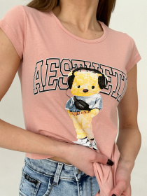 Футболка ISSA Plus модель WN20-433_peach Фото