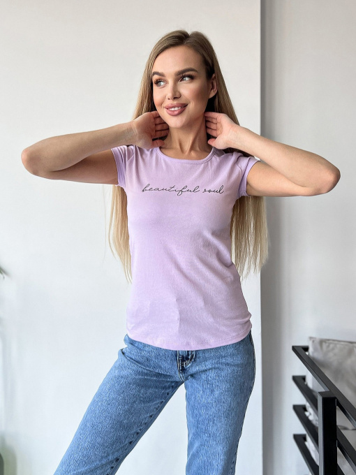 Футболка ISSA Plus модель WN20-437_lilac Фото