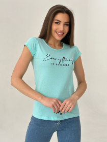 Футболка ISSA Plus модель WN20-440_turquoise Фото
