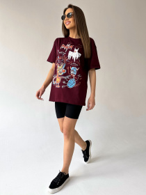 Футболка ISSA Plus модель WN20-442_burgundy Фото