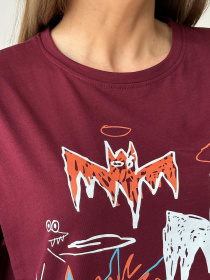 Футболка ISSA Plus модель WN20-442_burgundy Фото