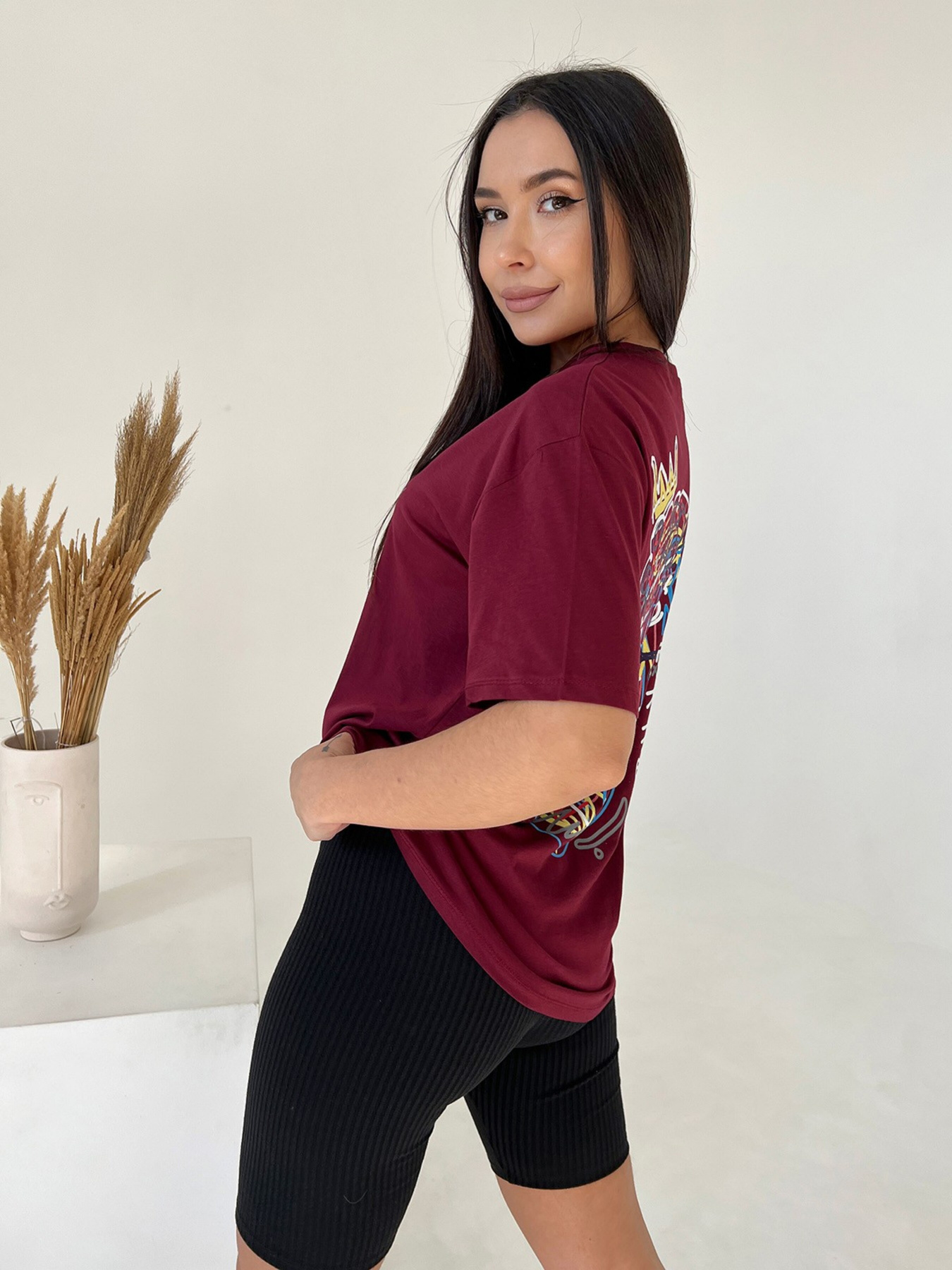 Футболка ISSA Plus модель WN20-443_burgundy Фото