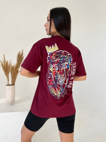 Футболка ISSA Plus модель WN20-443_burgundy Фото