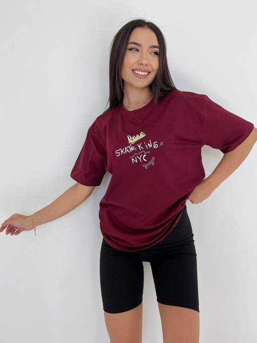 Футболка ISSA Plus модель WN20-443_burgundy Фото