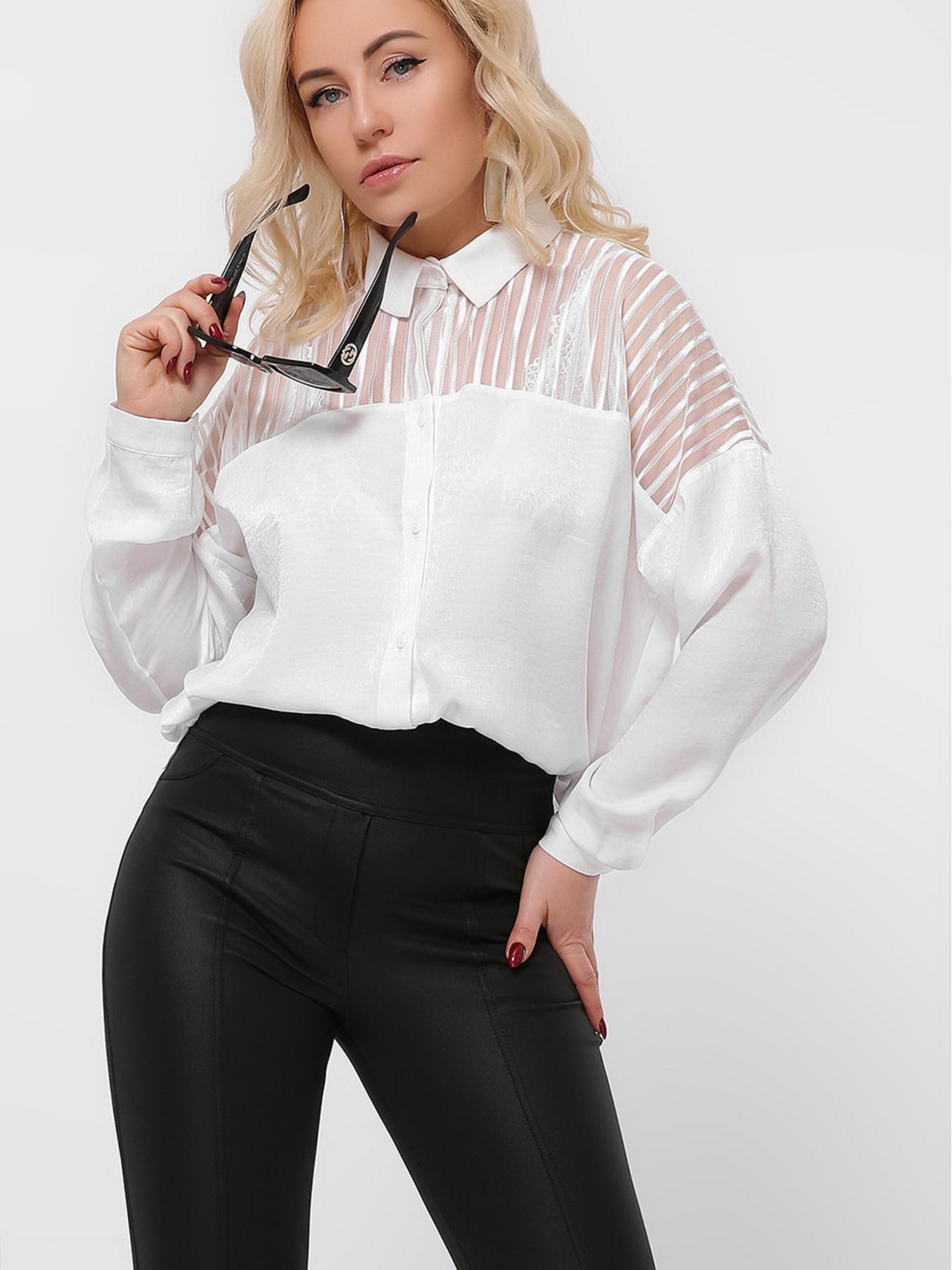 Жіноча Блуза CARICA  (BK76973) колір білий, матеріал шовк