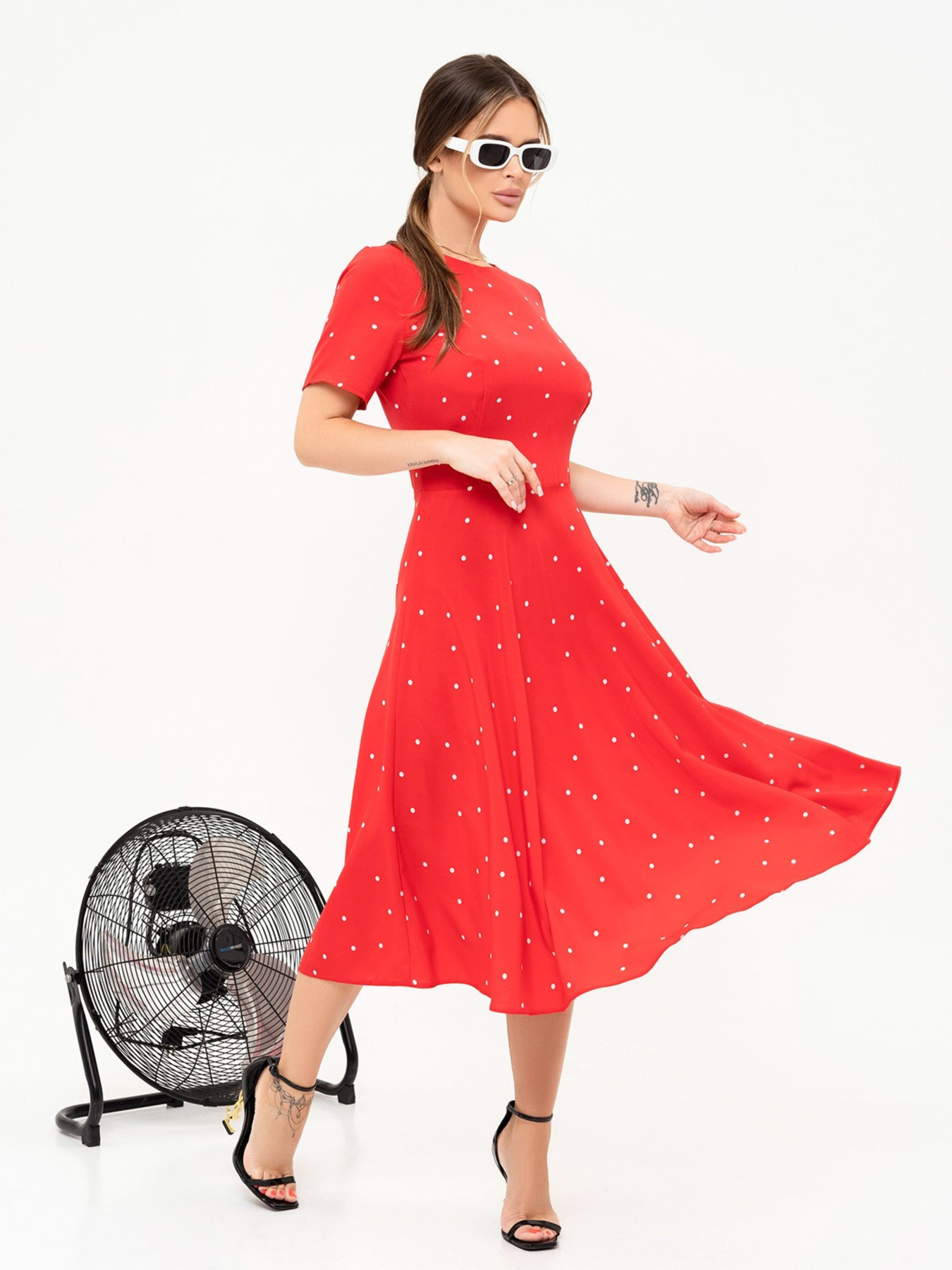 Платье миди ISSA Plus модель 13893_red Фото