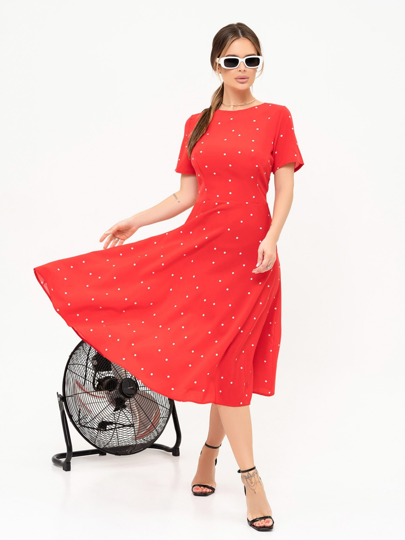 Платье миди ISSA Plus модель 13893_red Фото