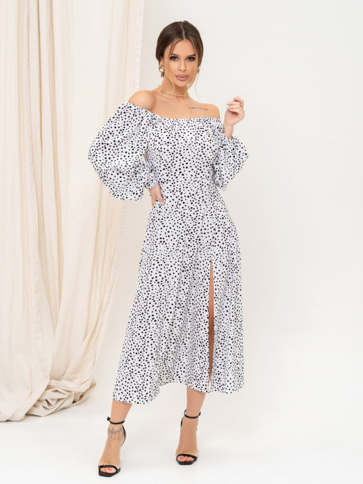 Платье миди ISSA Plus модель 13899_white Фото