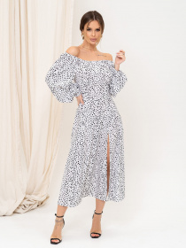 Платье миди ISSA Plus модель 13899_white Фото