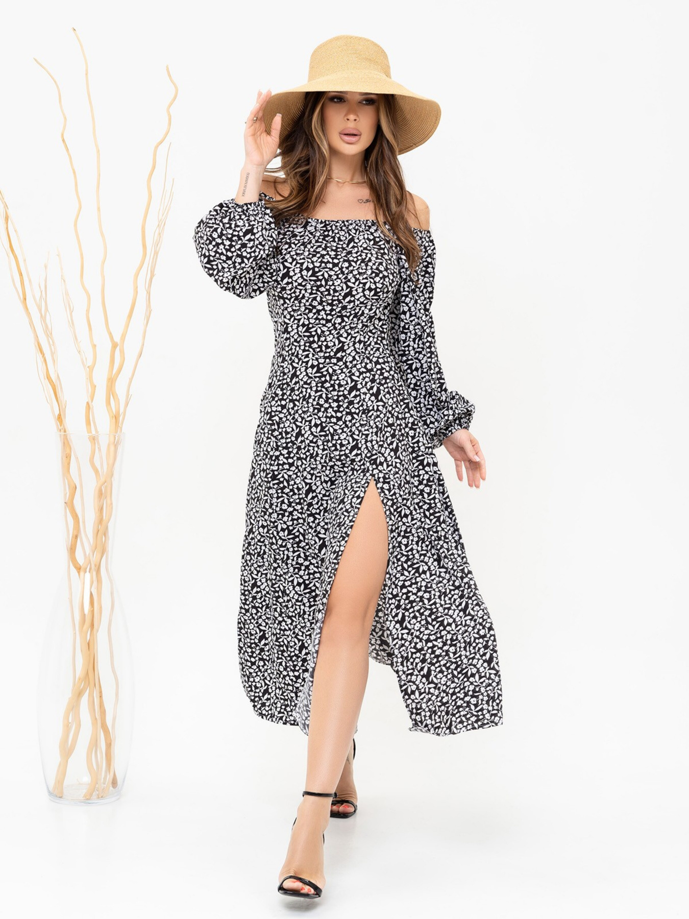 Платье миди ISSA Plus модель 13900_black Фото