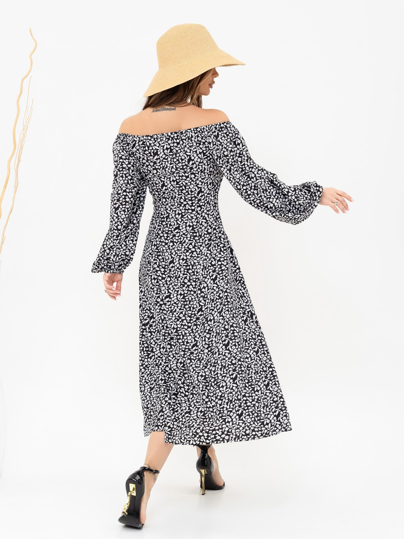 Сукня міді ISSA Plus модель 13900_black Фото