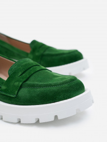 Лоферы ISSA Plus модель OB2-243_green Фото