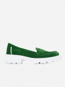 Лоферы ISSA Plus модель OB2-243_green Фото