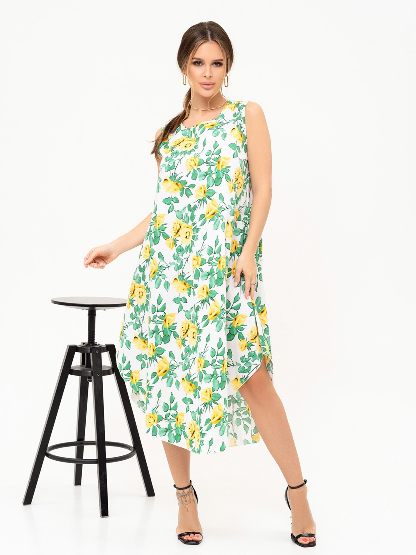 Сарафан ISSA Plus модель 13914_whiteyellow Фото