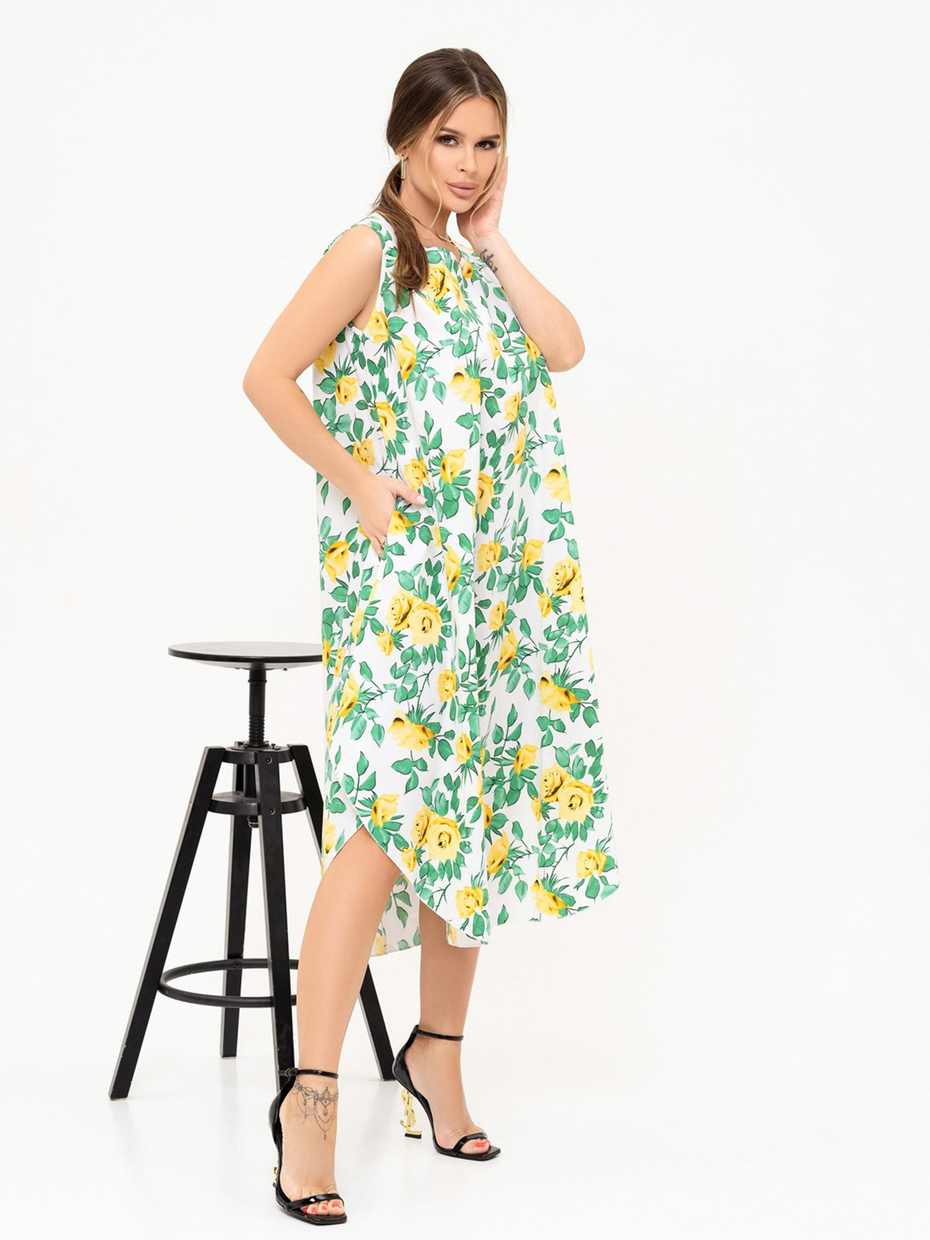 Сарафан ISSA Plus модель 13914_whiteyellow Фото