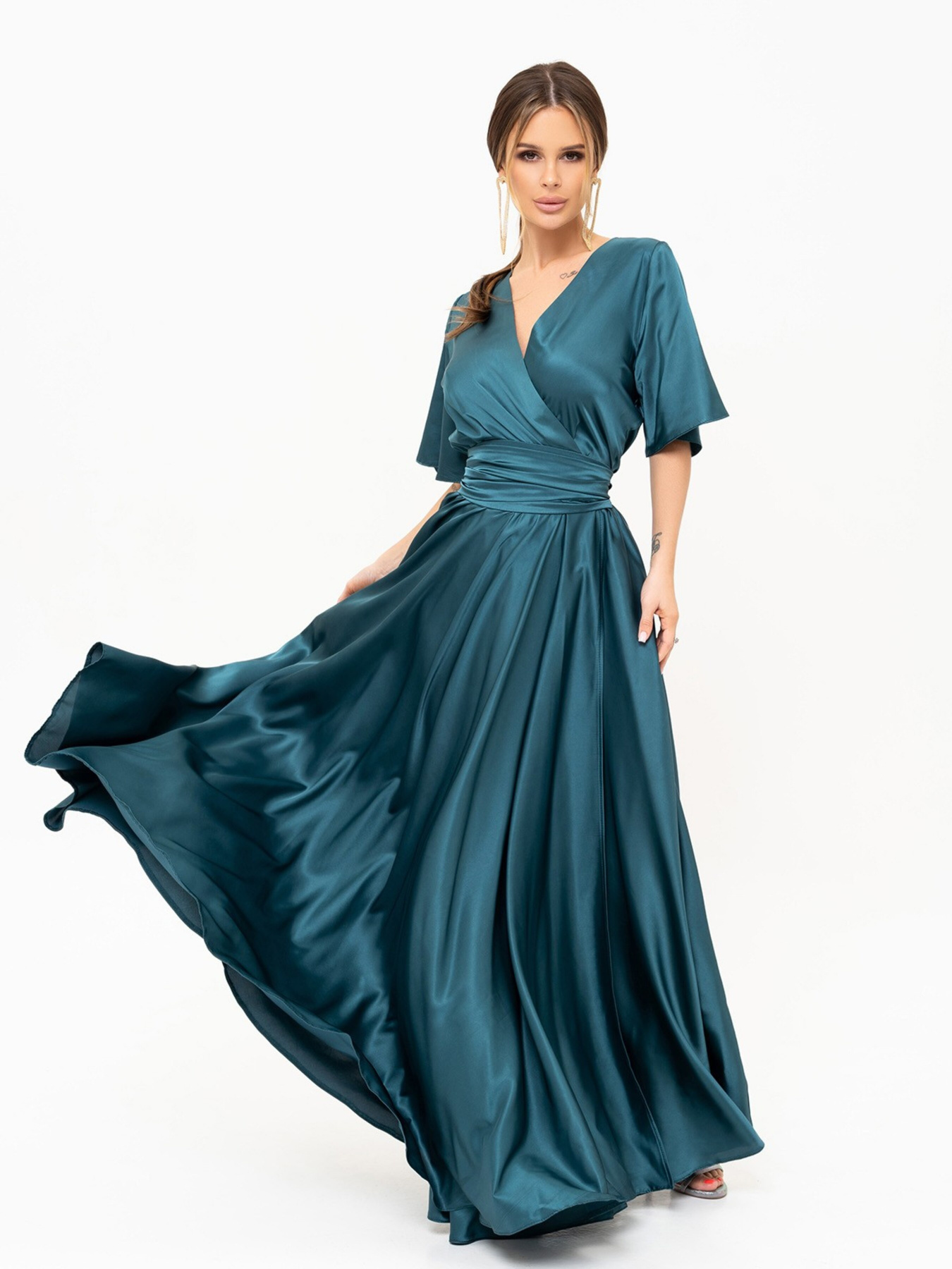 Сукня максі ISSA Plus модель 13916_green Фото