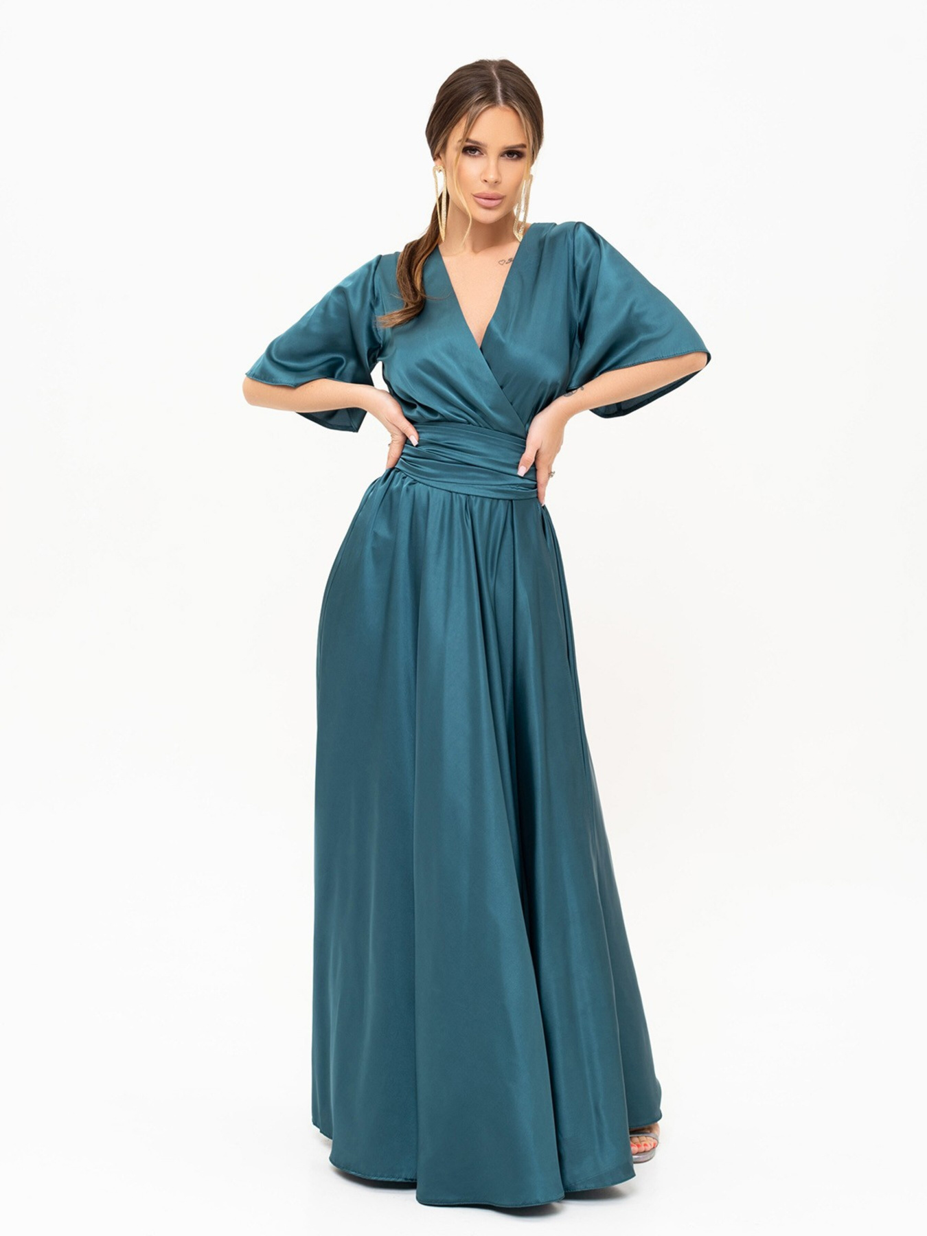 Сукня максі ISSA Plus модель 13916_green Фото