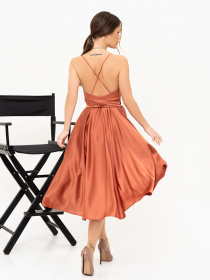 Платье миди ISSA Plus модель 13917_terracotta Фото