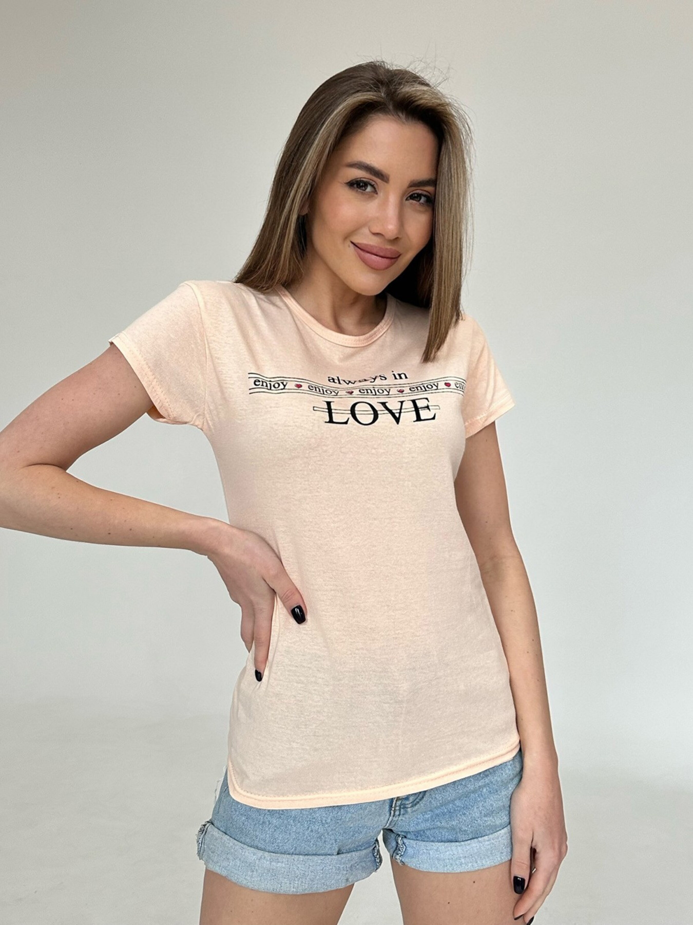 Футболка ISSA Plus модель WN20-472_peach Фото