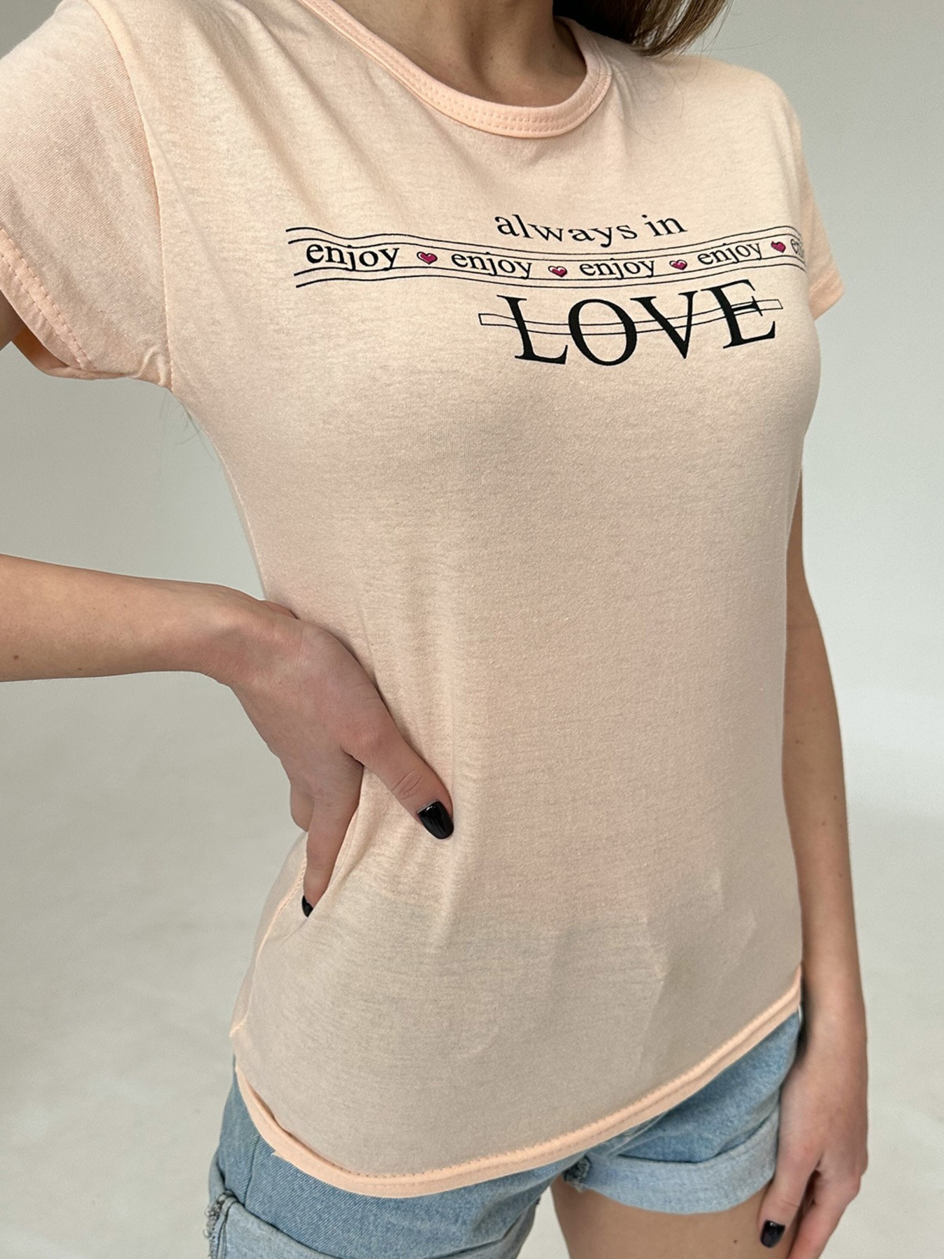 Футболка ISSA Plus модель WN20-472_peach Фото