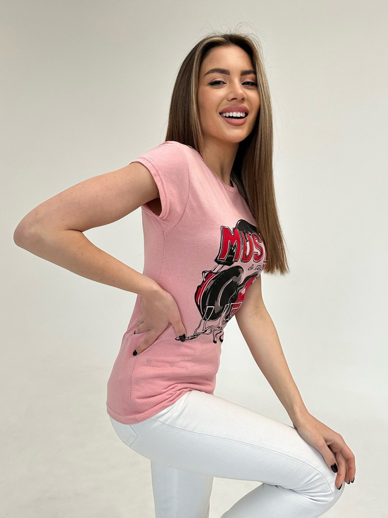 Футболка ISSA Plus модель WN20-473_darkpink Фото