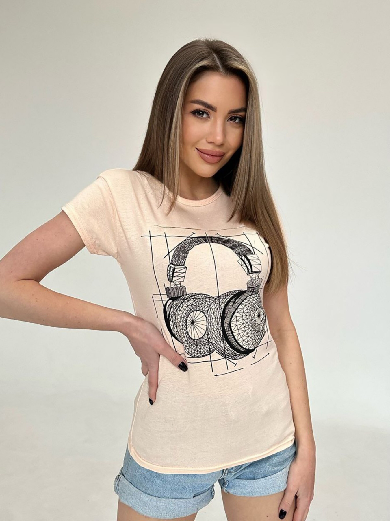 Футболка ISSA Plus модель WN20-474_peach Фото