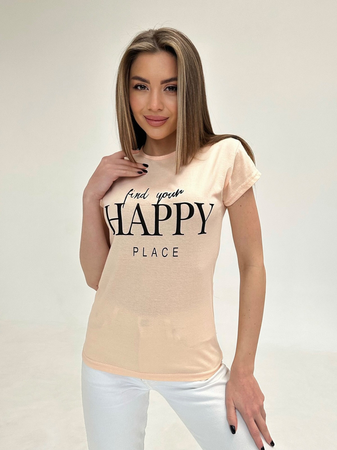 Футболка ISSA Plus модель WN20-482_peach Фото