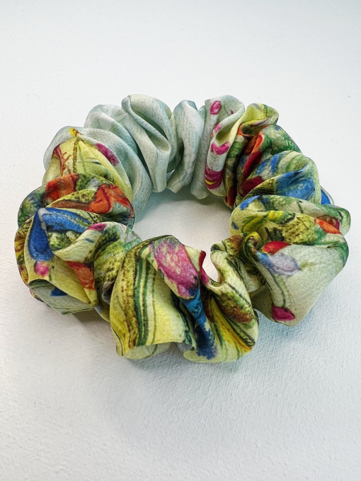 Резинка для волос из натурального шелка "Летнее поле" Obiimy модель P-2K073 Фото