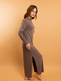 Платье макси Brabrabra модель HOM2216111_chocolate Платье макси Brabrabra модель HOM2216111_chocolate Фото