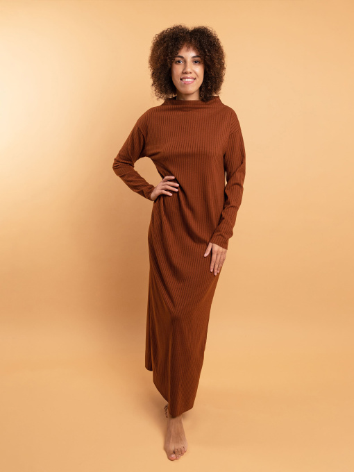 Сукня максі Brabrabra модель HOM2217111_Walnut Фото