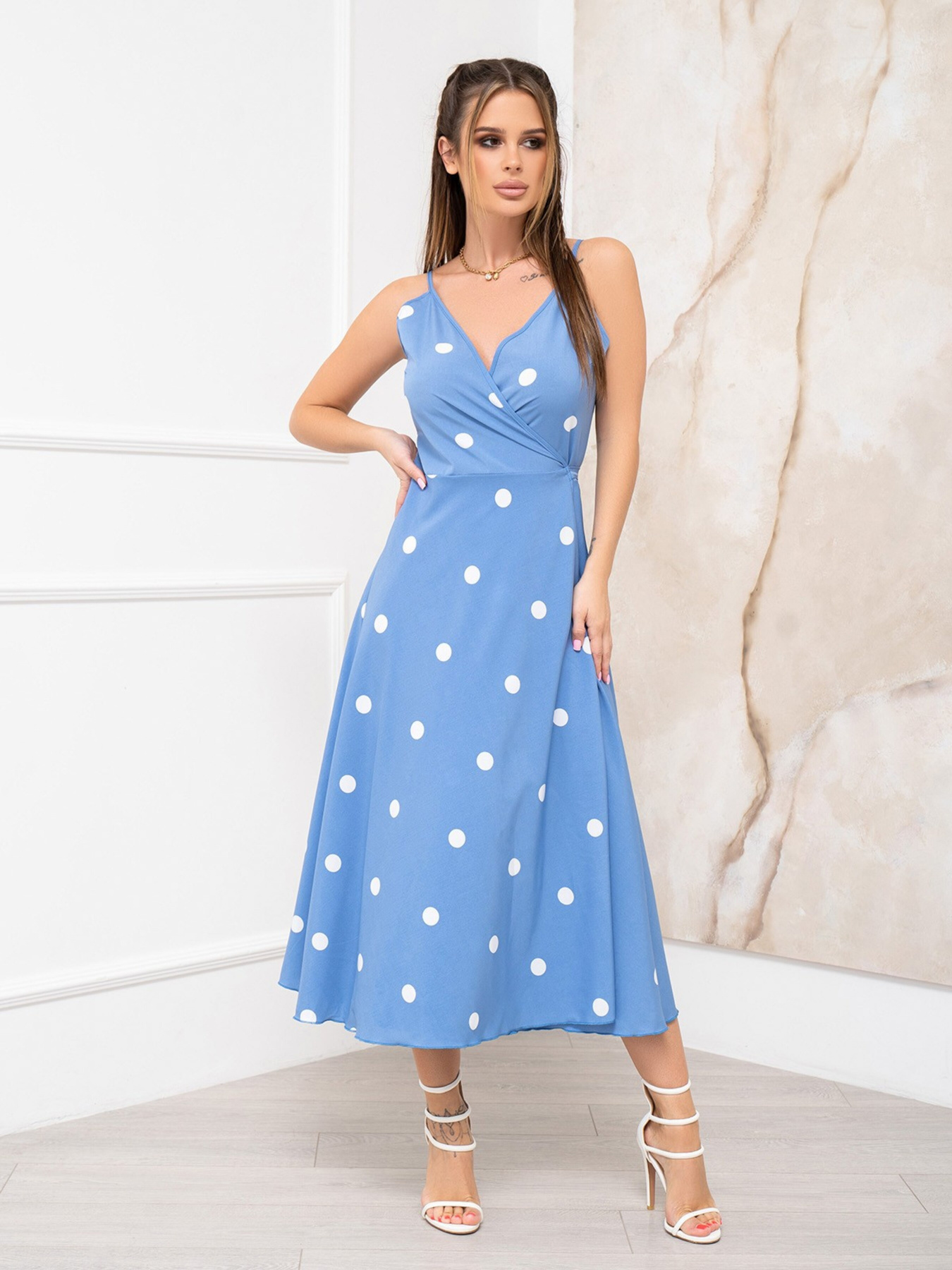 Сарафан ISSA Plus модель 13031_blue Сарафан ISSA Plus модель 13031_blue Фото