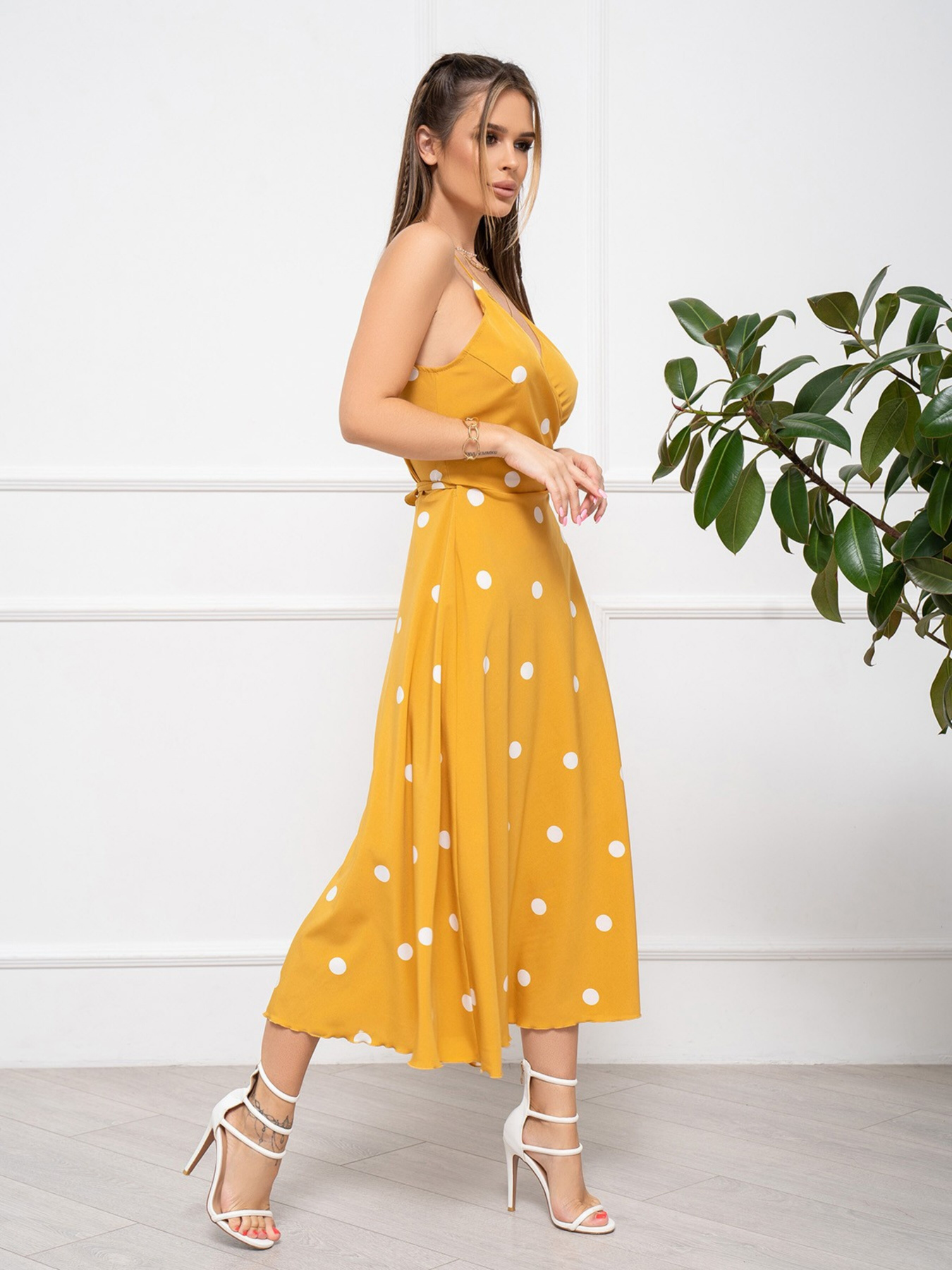 Сарафан ISSA Plus модель 13031_mustard Сарафан ISSA Plus модель 13031_mustard Фото