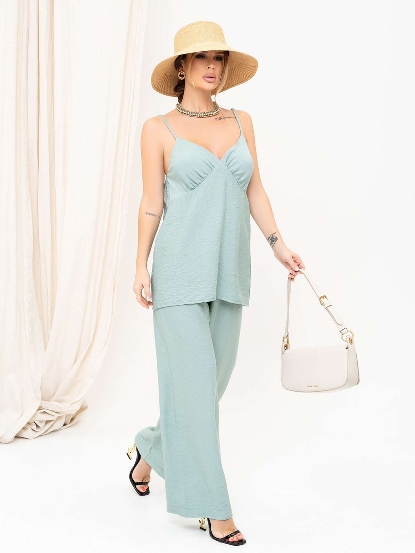 Костюм ISSA Plus модель 13896_olive Фото