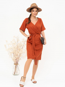 Платье мини ISSA Plus модель 13901_terracotta Фото