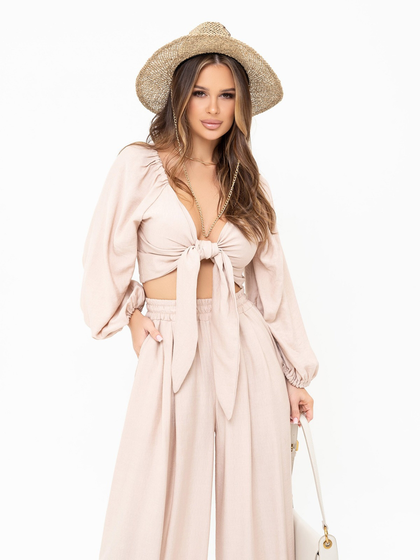 Повседневный костюм ISSA Plus модель 13902_beige Фото