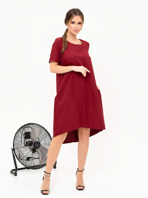 Сукня міні ISSA Plus модель 13908_burgundy Фото